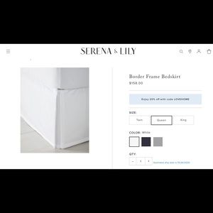 Serena and Lilly full white bed skirt